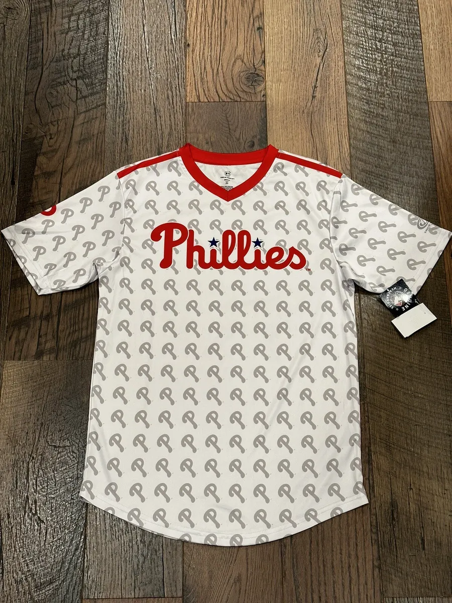 Philadelphia phillies mlb mens white all over logo print size small nwt