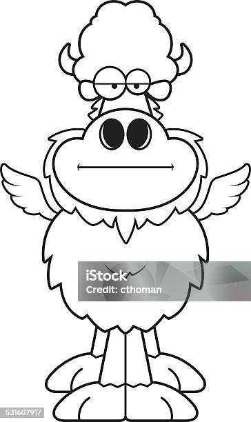 Cartoon buffalo wings bored stock illustration