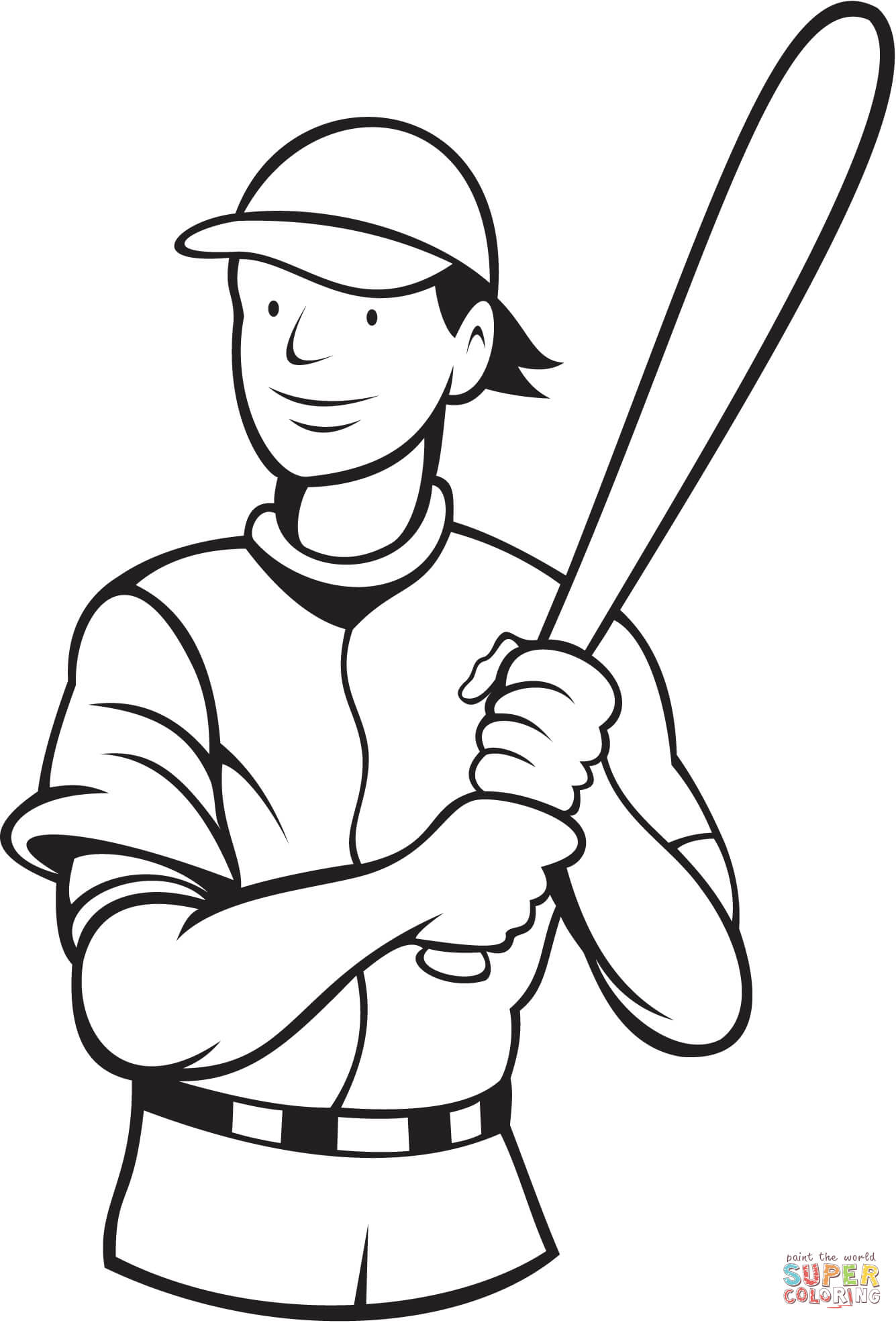 Baseball batting stance coloring page free printable coloring pages