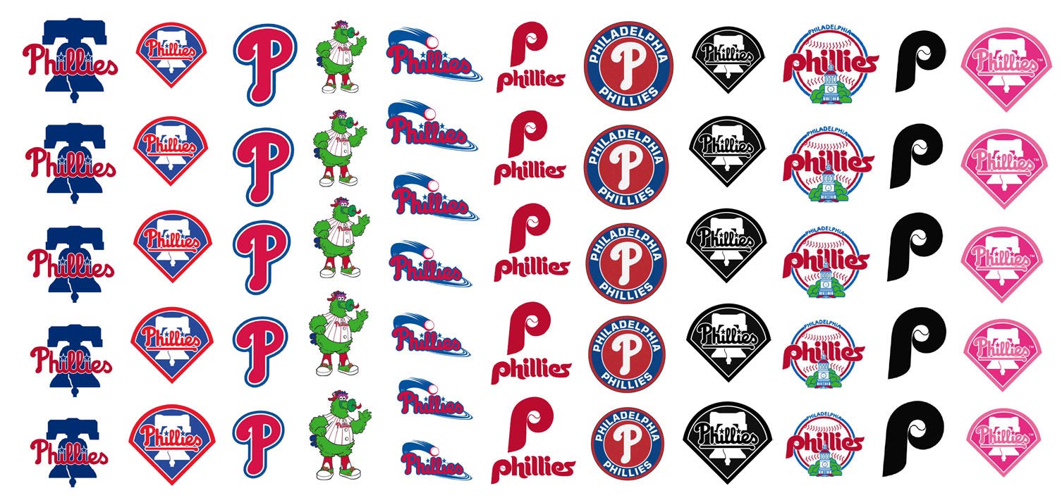 Philadelphjia phillies baseball waterslide nail art decals