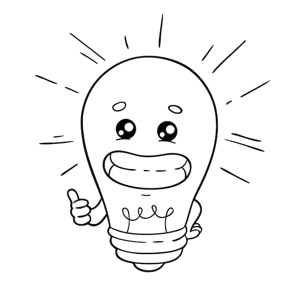 Premium vector kids coloring page with outline cartoon lamp