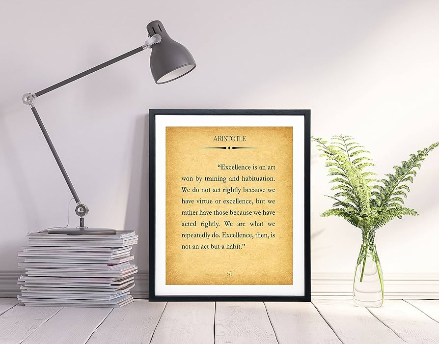 Wallbuddy aristotle quote aristotle poster excellence quote school poster classroom poster philosophy poster philosopher quote aristotle print x vintage posters prints