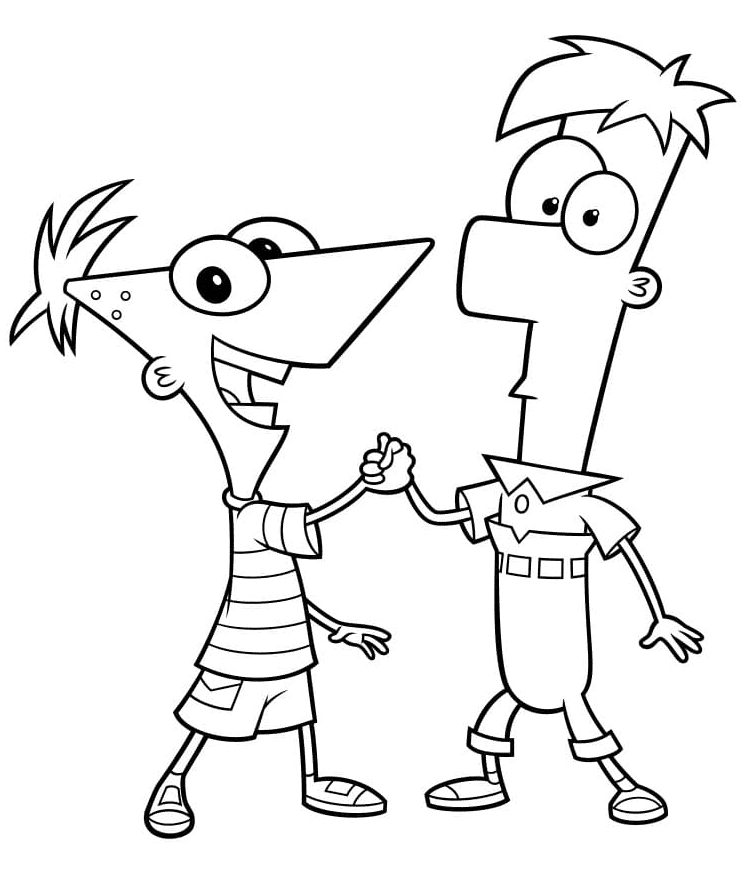 Phineas and ferb coloring pages printable for free download