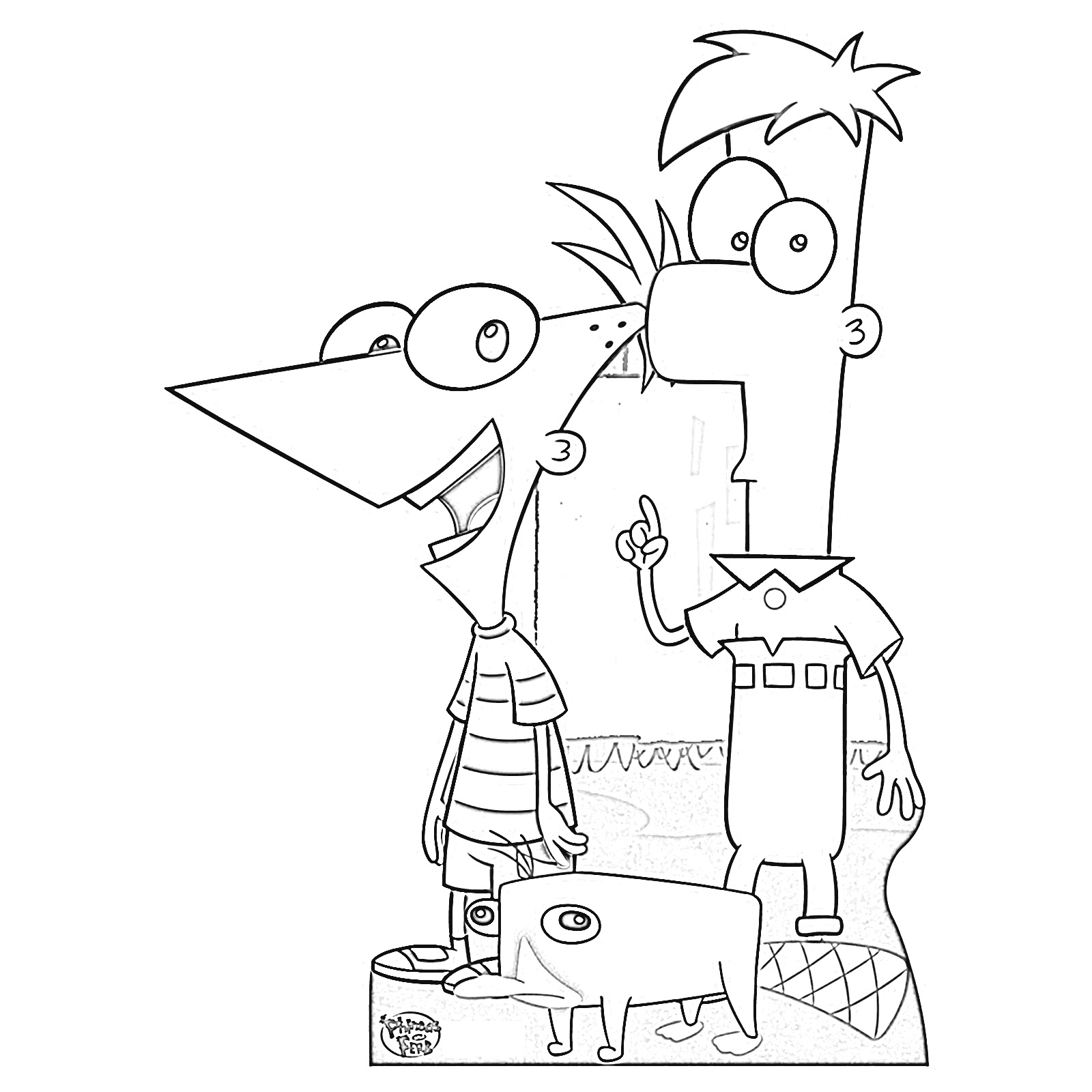 Free printable phineas and ferb coloring pages for kids