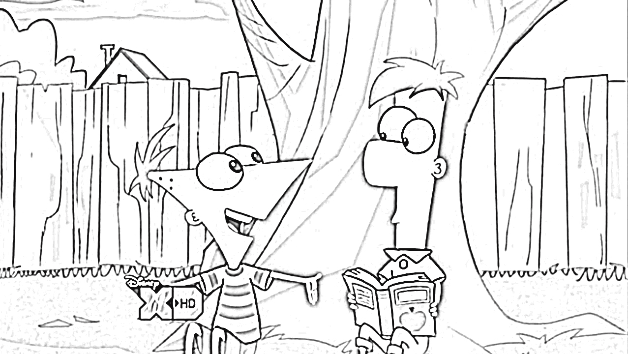 Free printable phineas and ferb coloring pages for kids