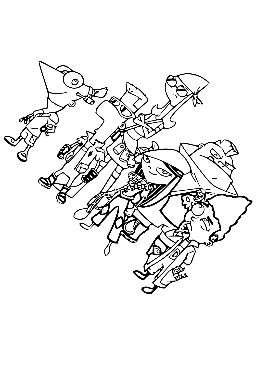 Free printable phineas and ferb characters coloring page for adults and kids