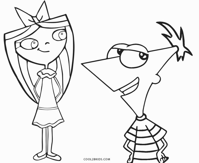 Free printable phineas and ferb coloring pages for kids