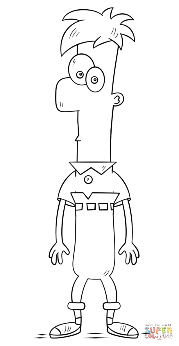 Ferb fletcher coloring page free printable coloring pages