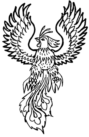 Phoenix coloring page free printable coloring pages