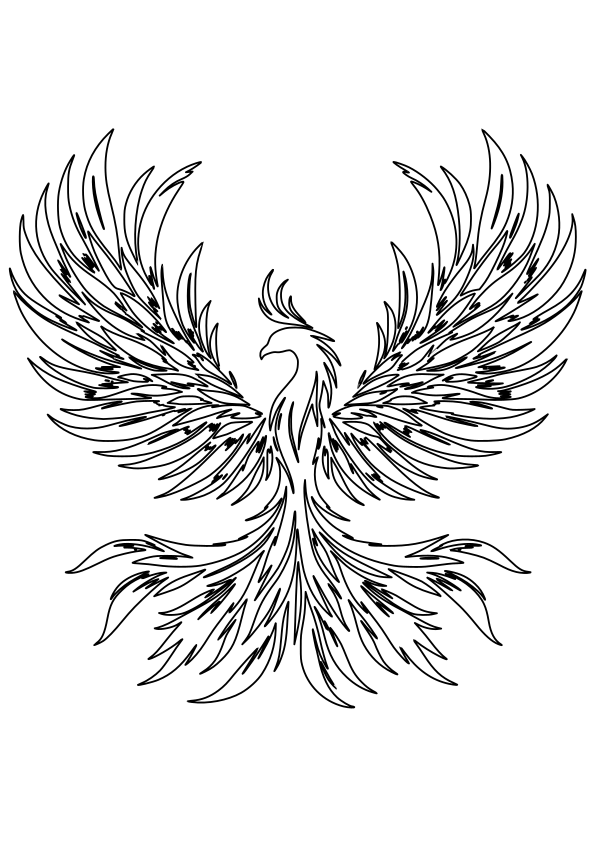 Phoenix drawing for coloring page free printable nurieworld