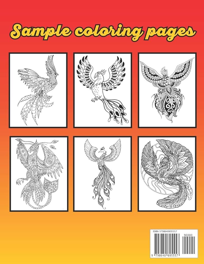 Phoenix coloring book amazing mythical phoenix bird coloring book artistry book books