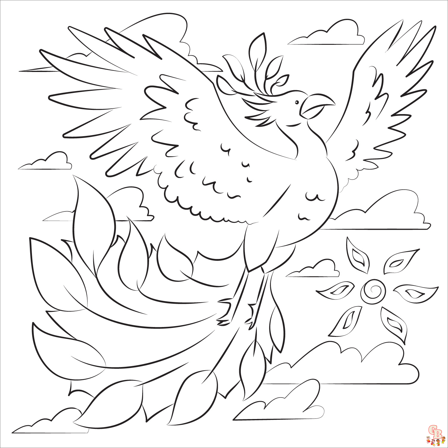 Phoenix coloring pages printable free and easy for kids