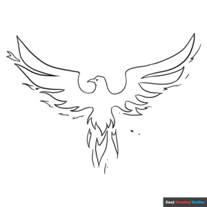 Phoenix coloring page easy drawing guides