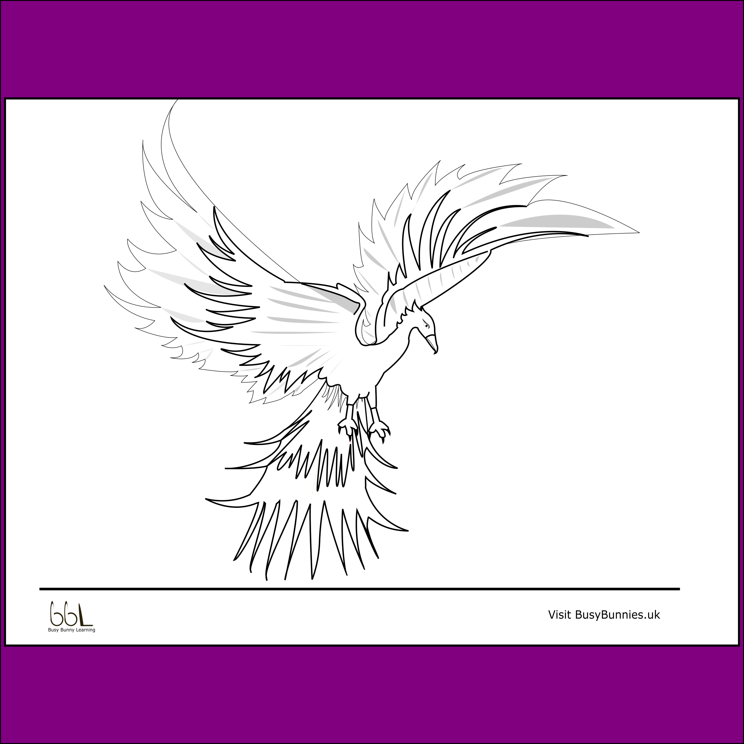 Phoenix colouring sheet