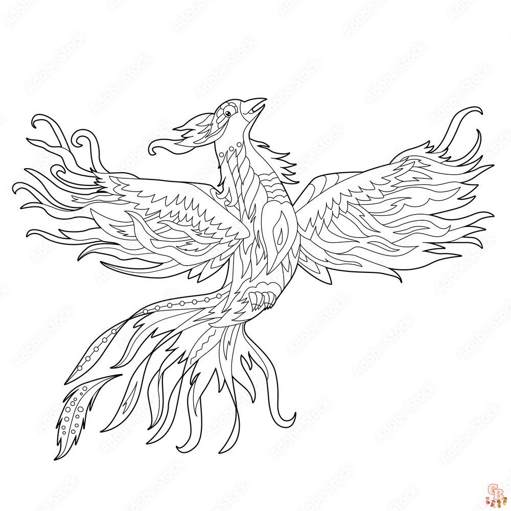 Phoenix coloring pages printable free and easy for kids