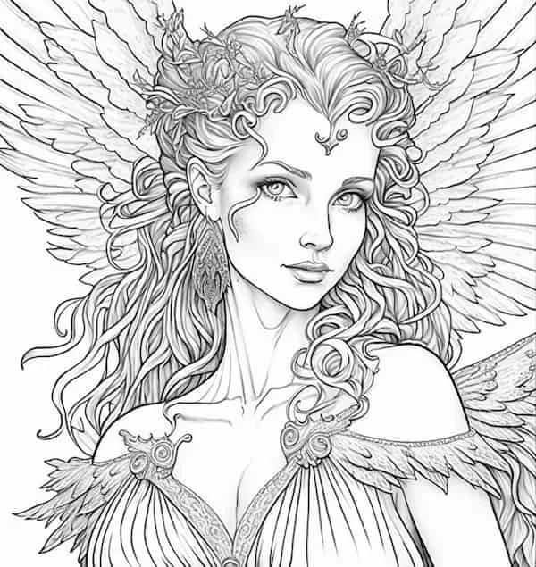 Fascinating fairy coloring pages for adults