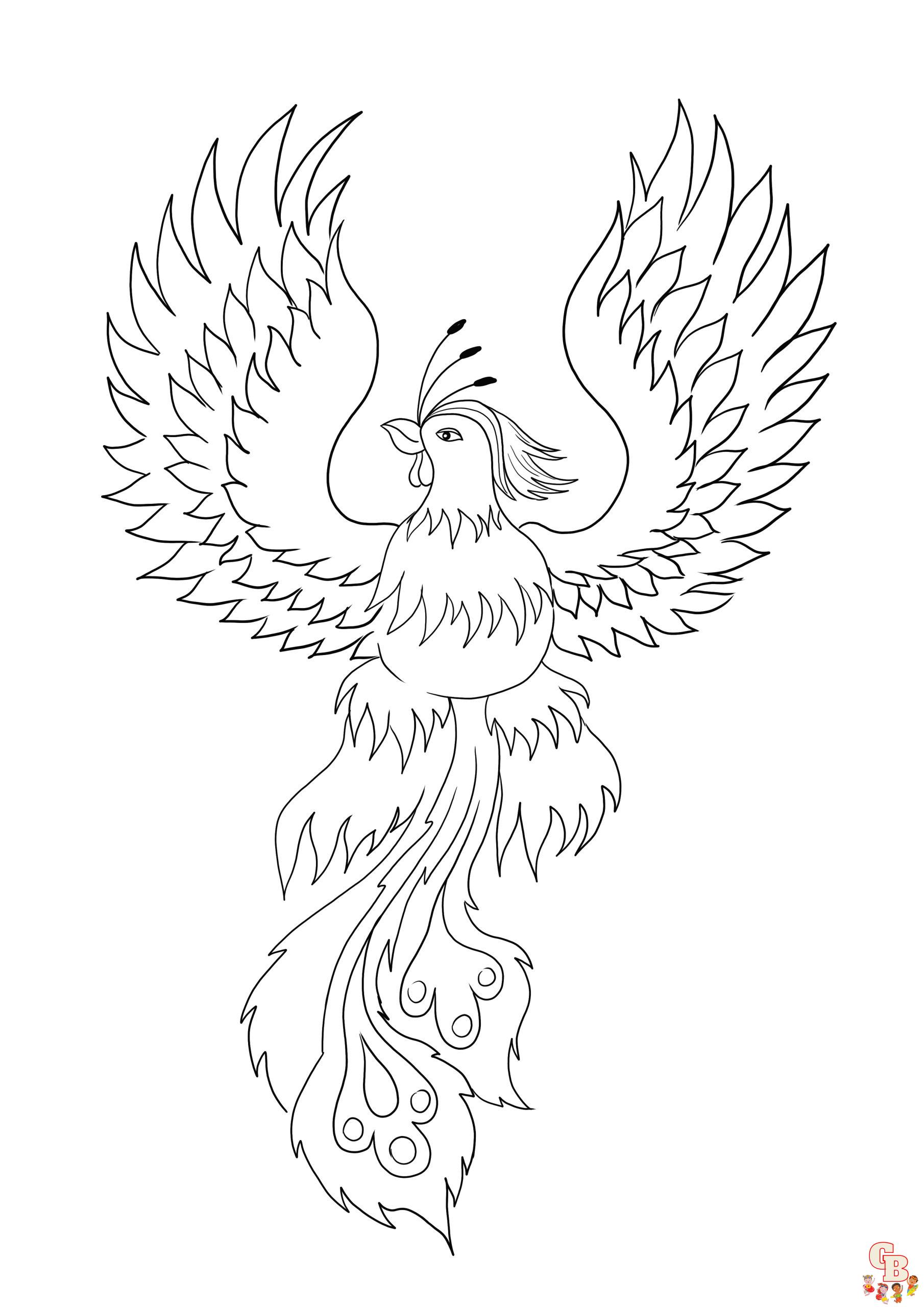 Phoenix coloring pages printable free and easy for kids