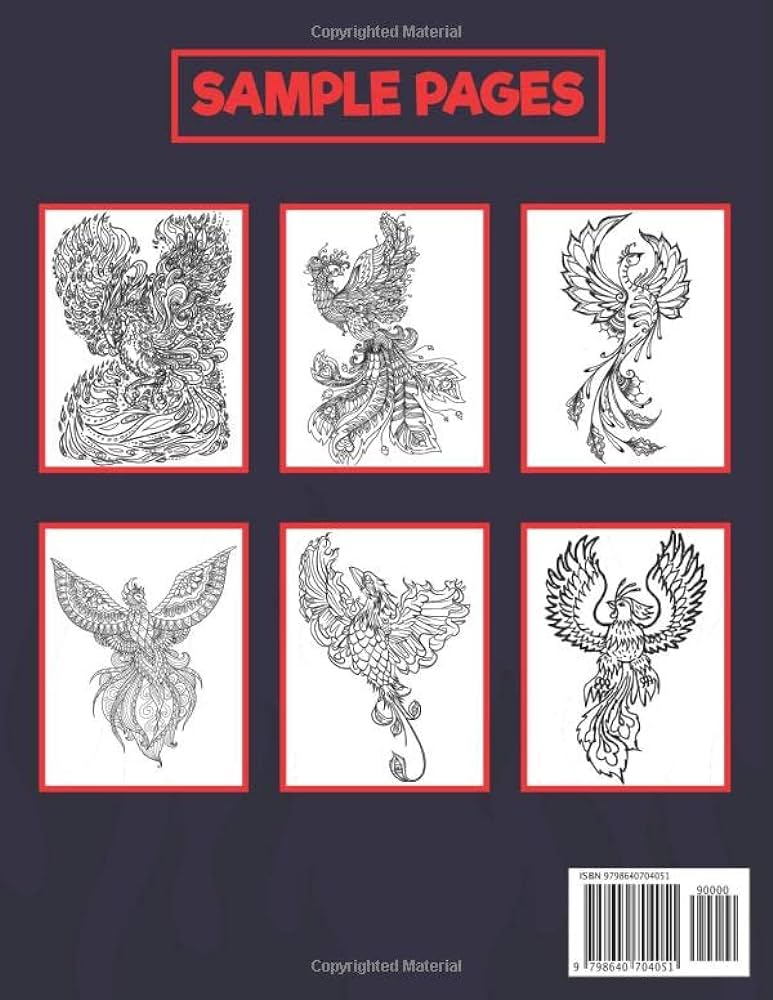 Mythical creatures phoenix coloring book fantasy mythology phoenix bird designs for stress relief and relaxation artistry book arts crafts