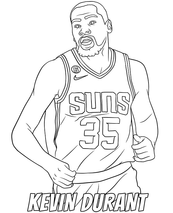 Print kevin durant coloring page nba