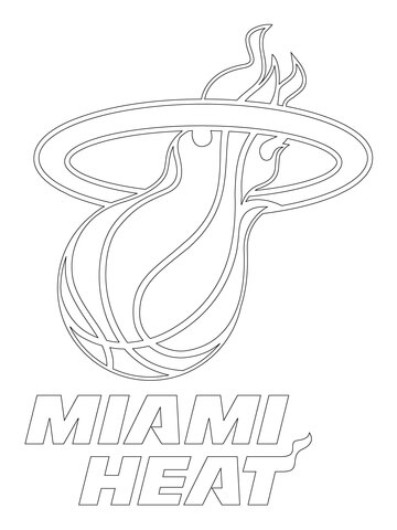 Miami heat logo coloring page free printable coloring pages