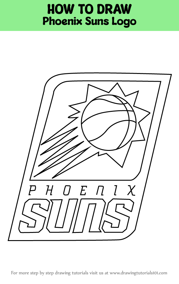 How to draw phoenix suns logo nba step by step