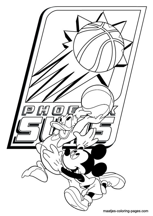 Phoenix suns nba disney coloring pages