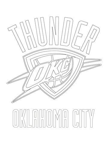 Oklahoma city thunder logo coloring page free printable coloring pages