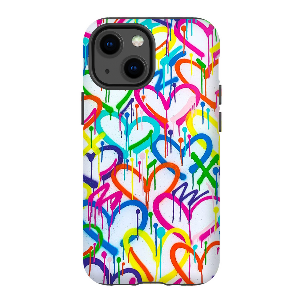 Rainbow graffiti hearts phone case â