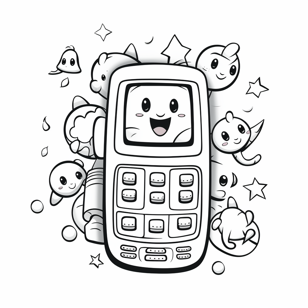 Cell phone coloring pages
