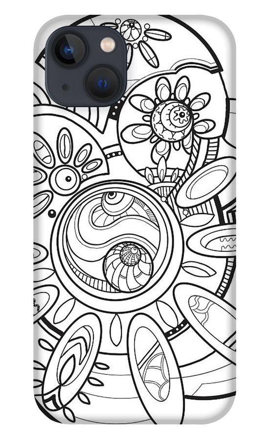Illustration printable coloring pages for adults iphone case by olha zolotnyk