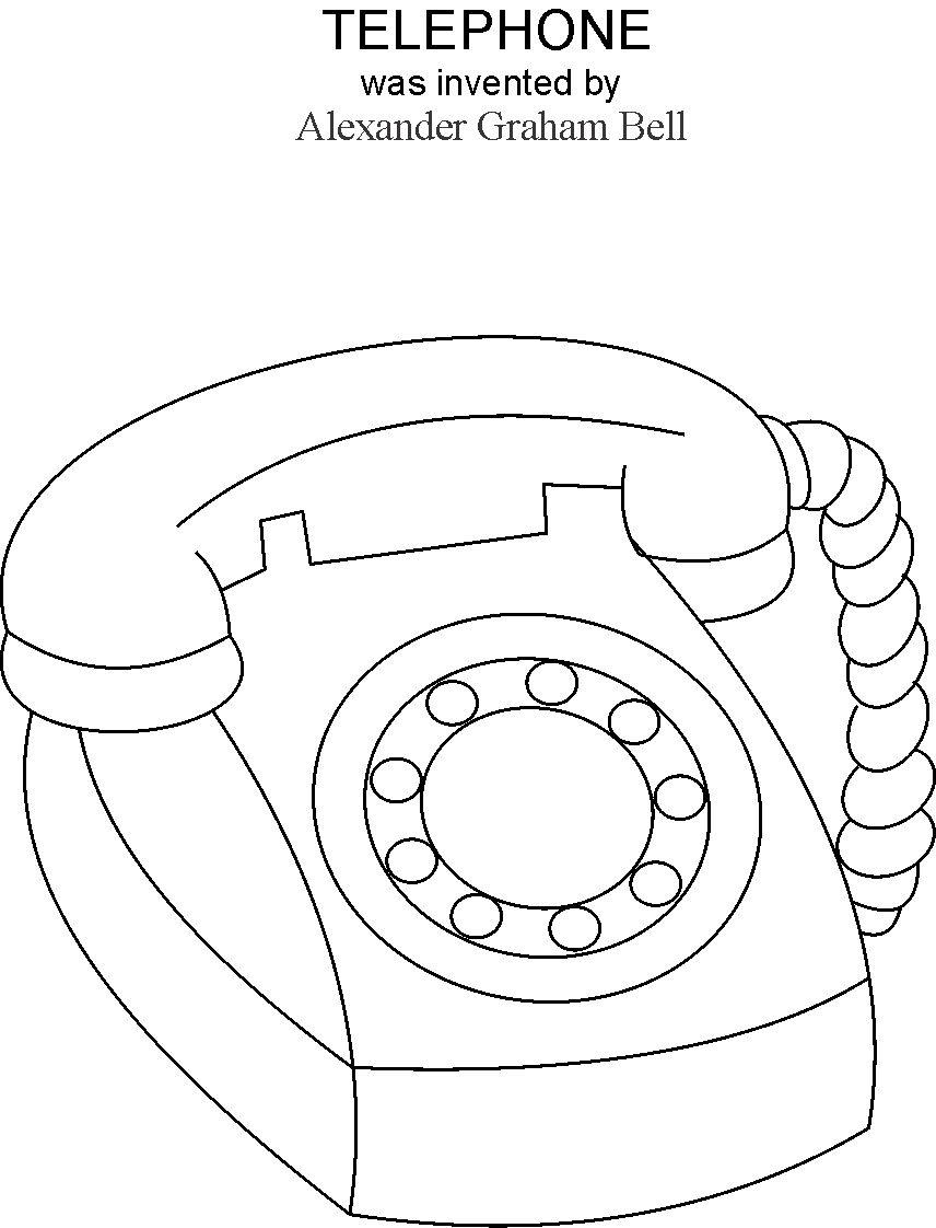 Telephone coloring printable page