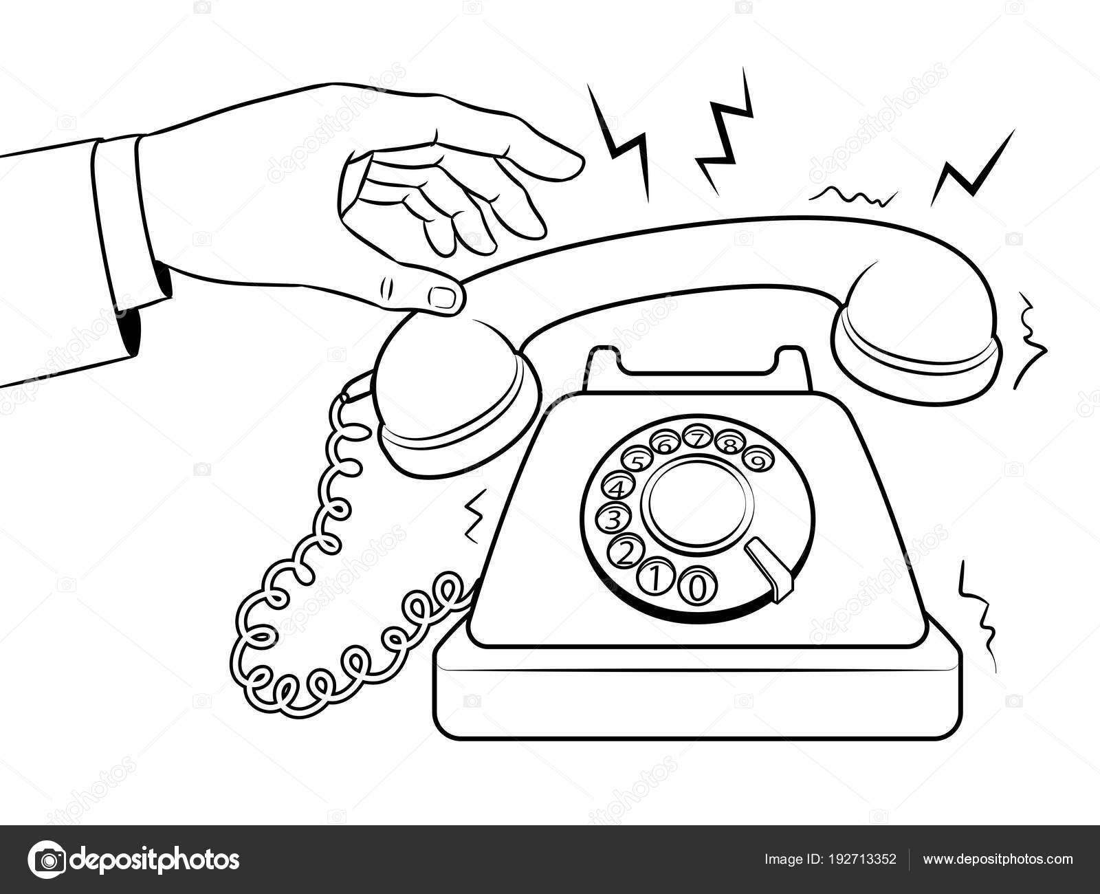 Old phone coloring book vector illustration stock vector by alexanderpokusay