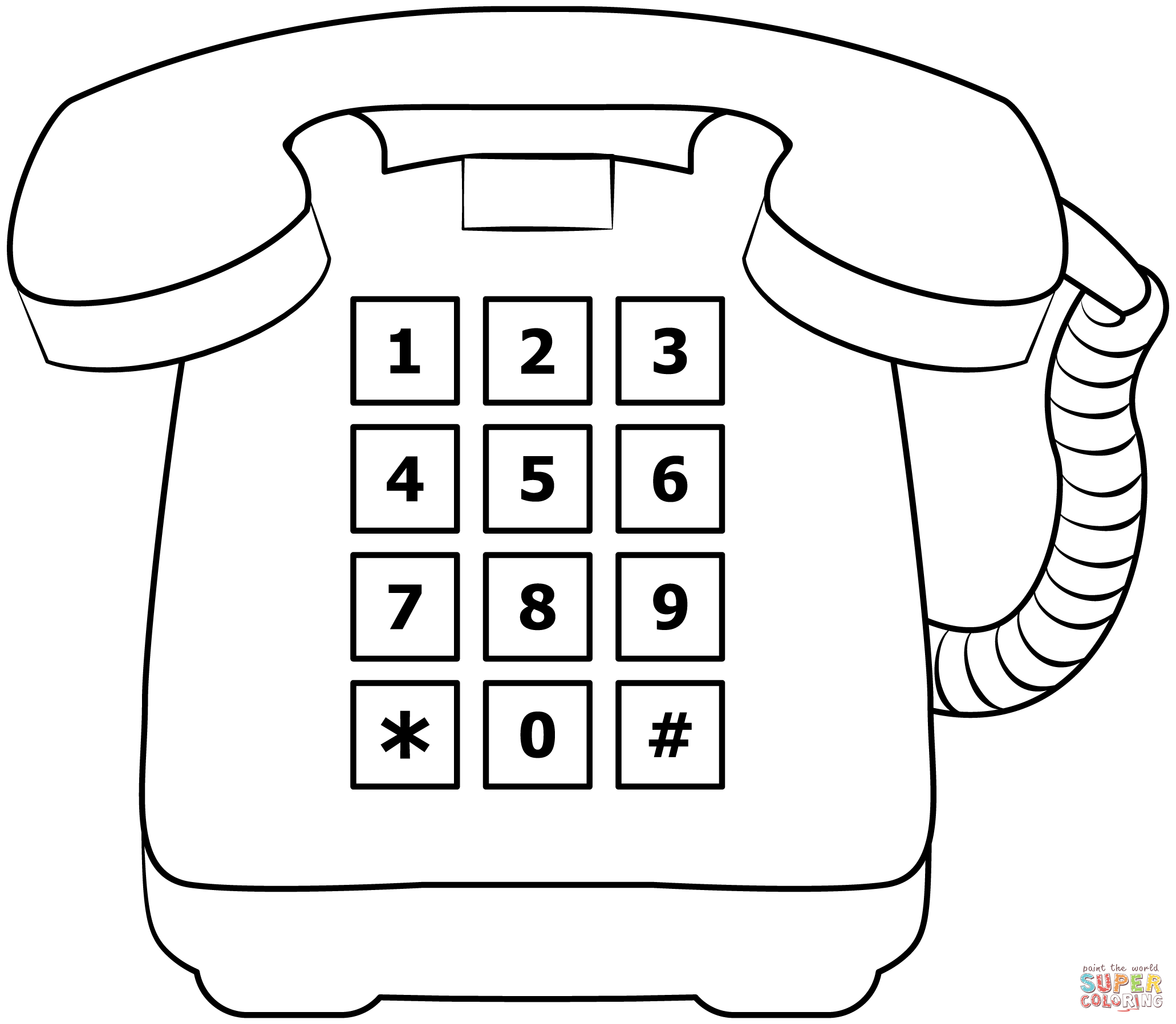 Old telephone coloring page free printable coloring pages