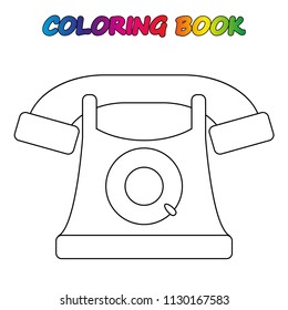 Phone coloring book coloring page educate stock vector royalty free