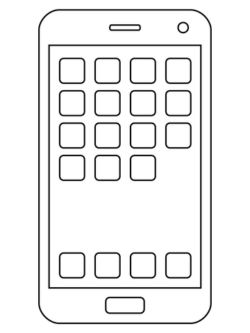 Mobile phone coloring page free printable coloring pages
