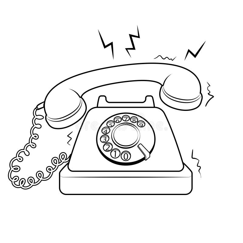 Old phone coloring book vector illustration stock vector