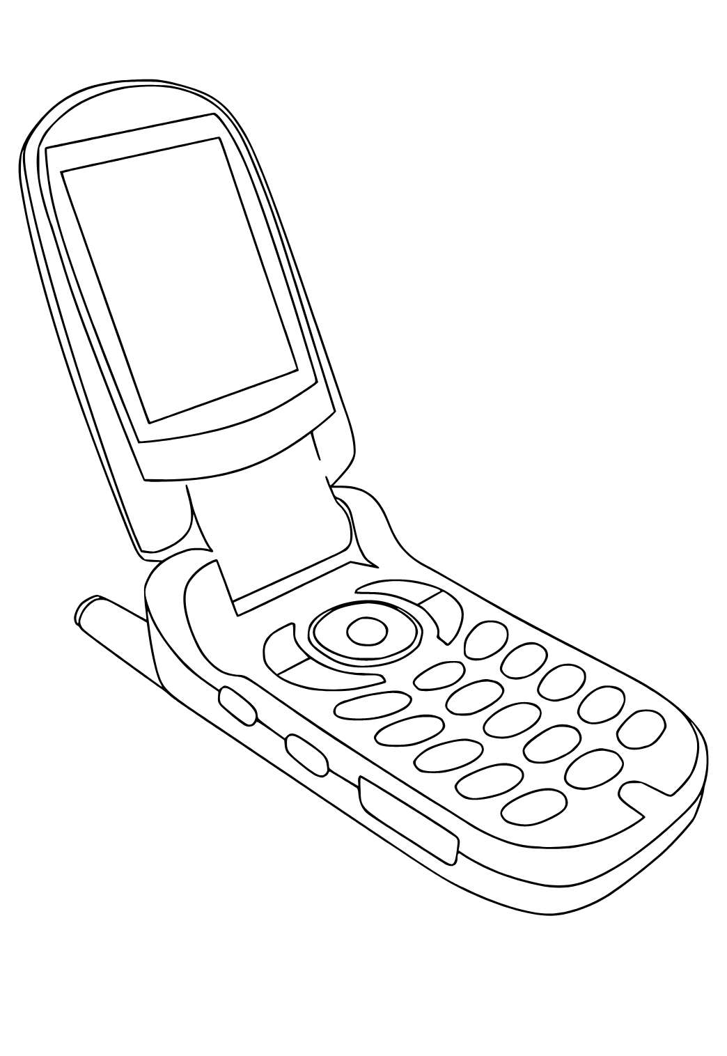 Free printable phone old coloring page for adults and kids