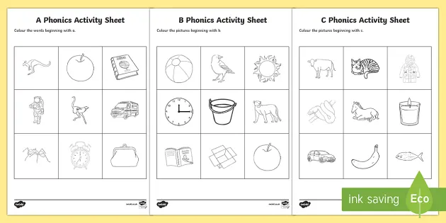 Reception phonics worksheets louring resource pack