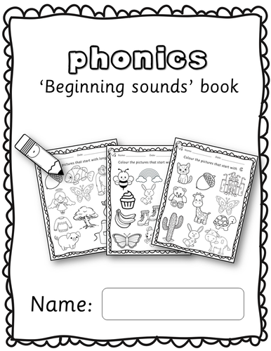 Beginning sounds book with worksheets