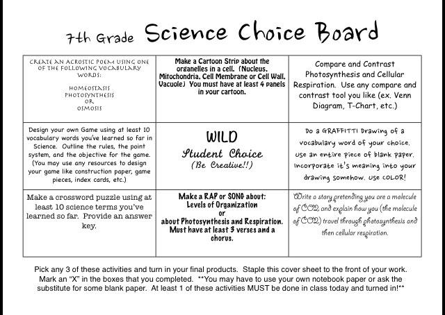 Sonia obregon terra tech consultant on x samples from our th grade choice board activities awesome work httptcofxnuffj x