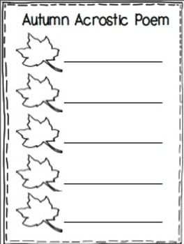 Autumn acrostic poem templates acrostic poem template poem template acrostic