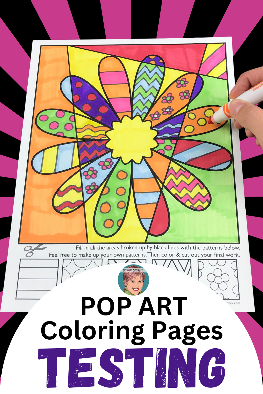 Testing brain break pop art coloring pages