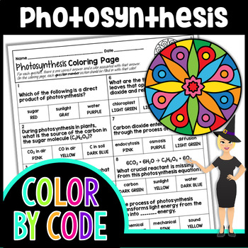 Photosynthesis color by number science color by number by the morehouse magic