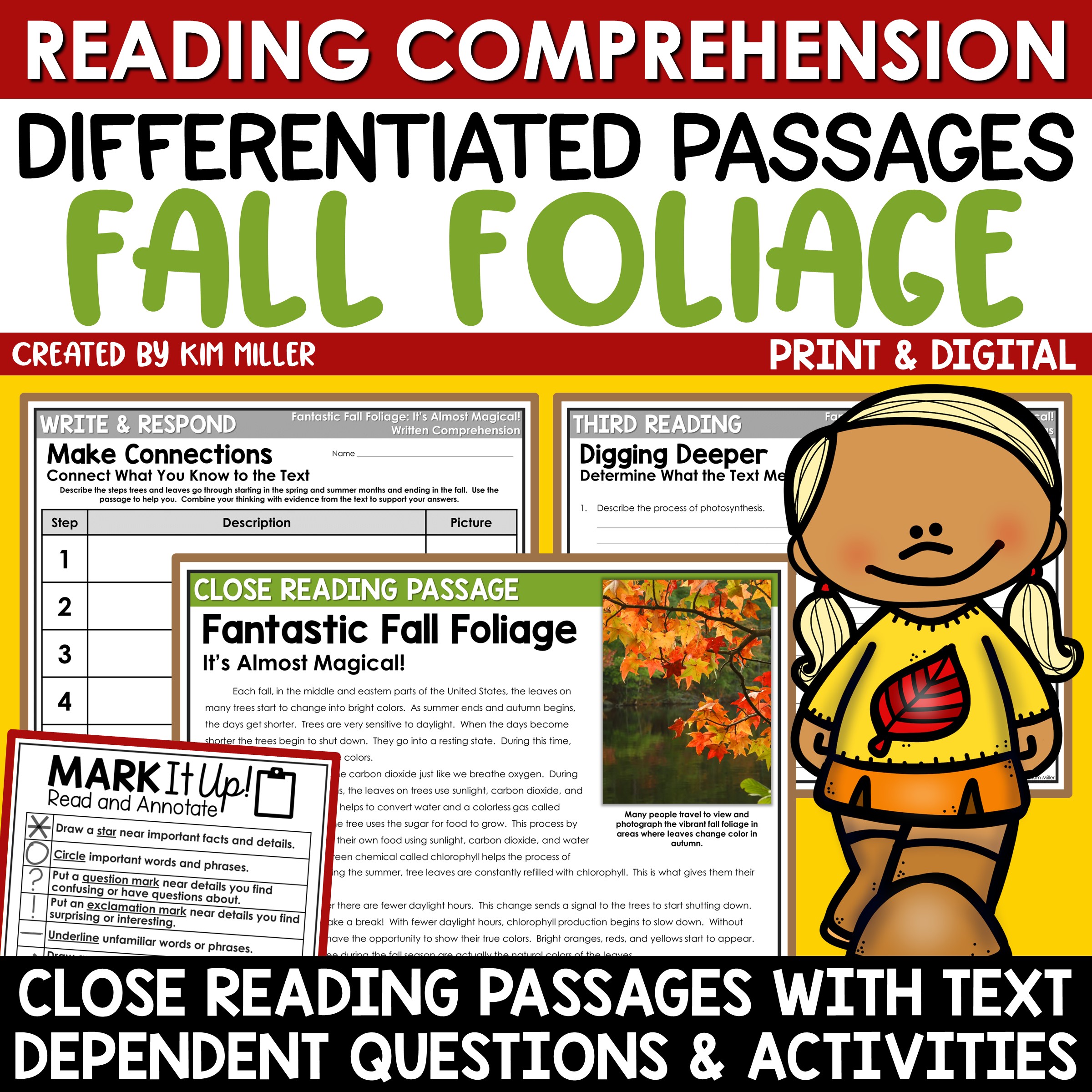 Photosynthesis activity fall close reading