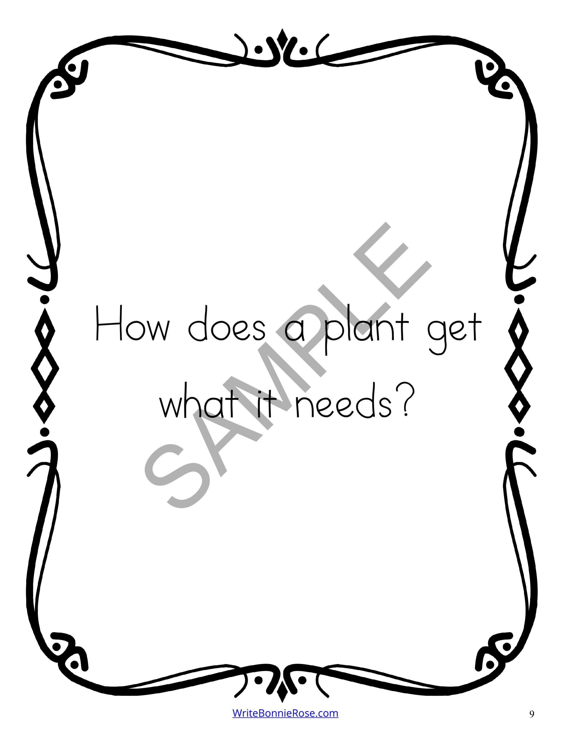 Questions answers coloring book about science plants