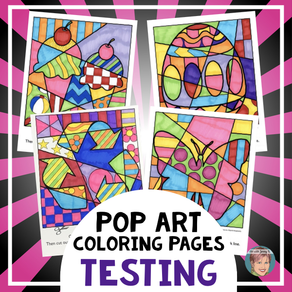 Testing brain break pop art coloring pages