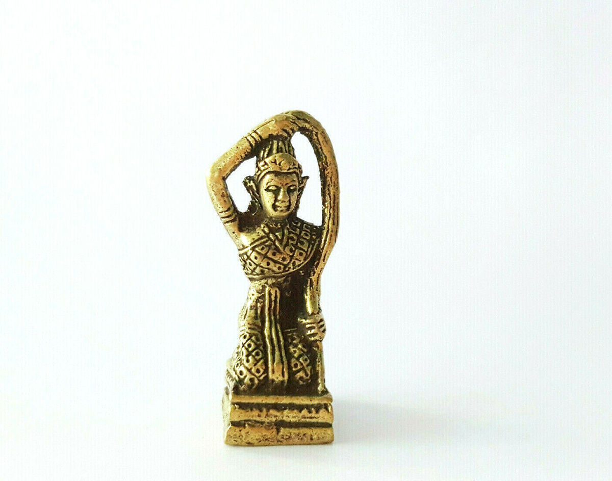 Phra mae thorani statue vasundhara goddess thai amulet protect magic brass tiny