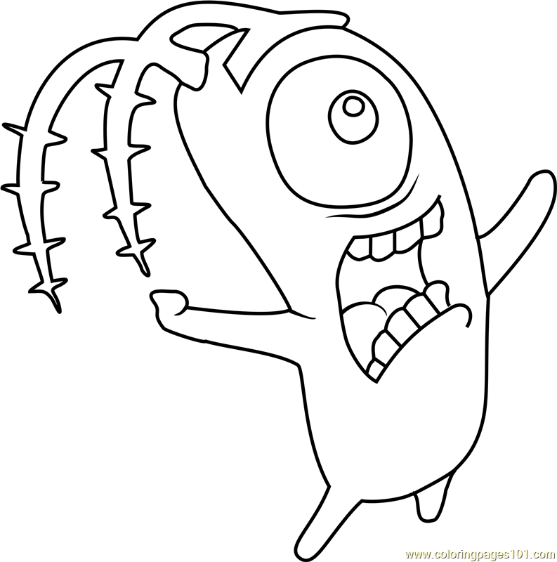 Plankton coloring page for kids