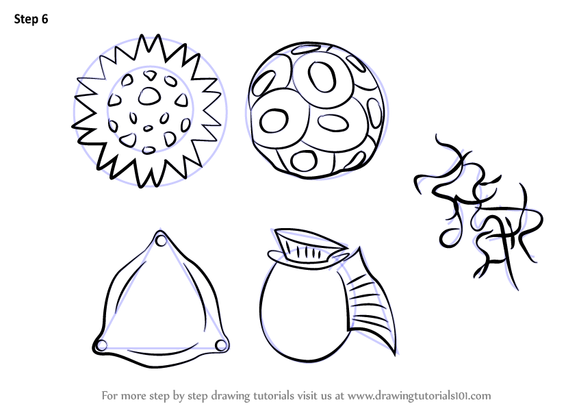 How to draw phytoplankton plants step by step