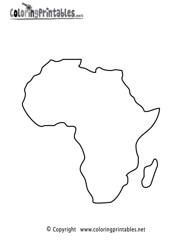 Africa map coloring page